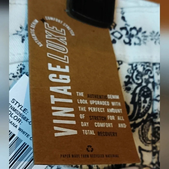 NEW Kensie Jeans split raw hem high rise vintage luxe bandana white jean 2 - Picture 9 of 11